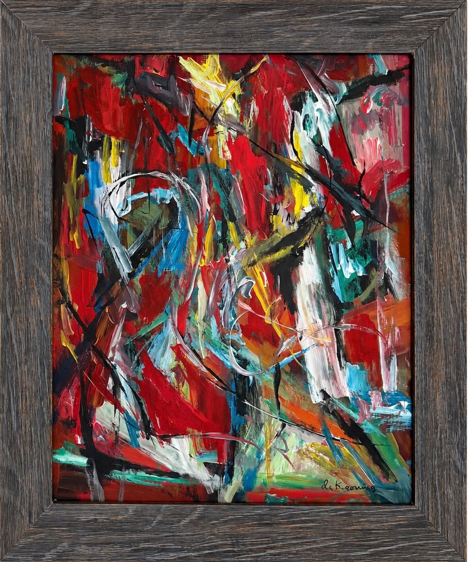 Willem de Kooning American 1904-1997 Gouache on paper painting in the style of Pollock,Kline Era. (1 of 6)
