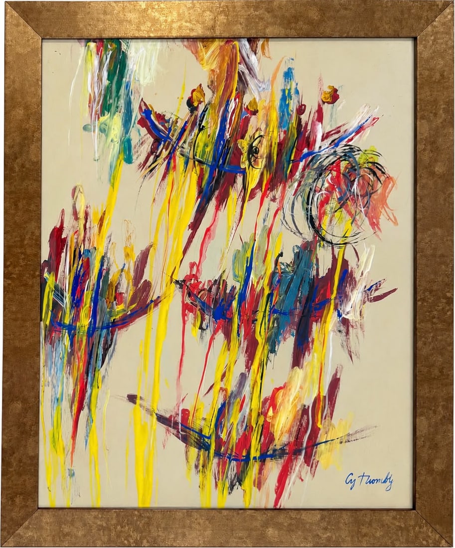 Cy Twombly American 1928-2011 Gouache on Paper painting in the style of Pollock , Rothko Era. (1 of 5)