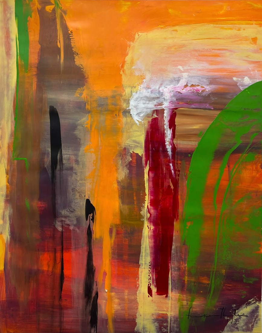 Helen Frankenthaler American 1928-2011 Gouache on paper painting in the style of , Pollock , Rothko. (1 of 5)