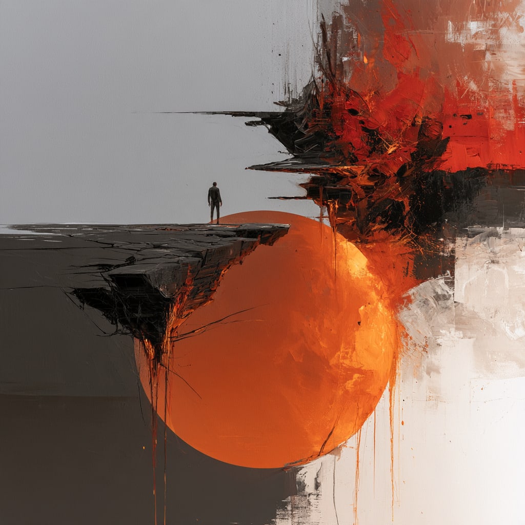 AT THE EDGE OF CERTAINTY. Unique 1/1 Contemporary Work. By IAAG Artists Group. (1 of 2)