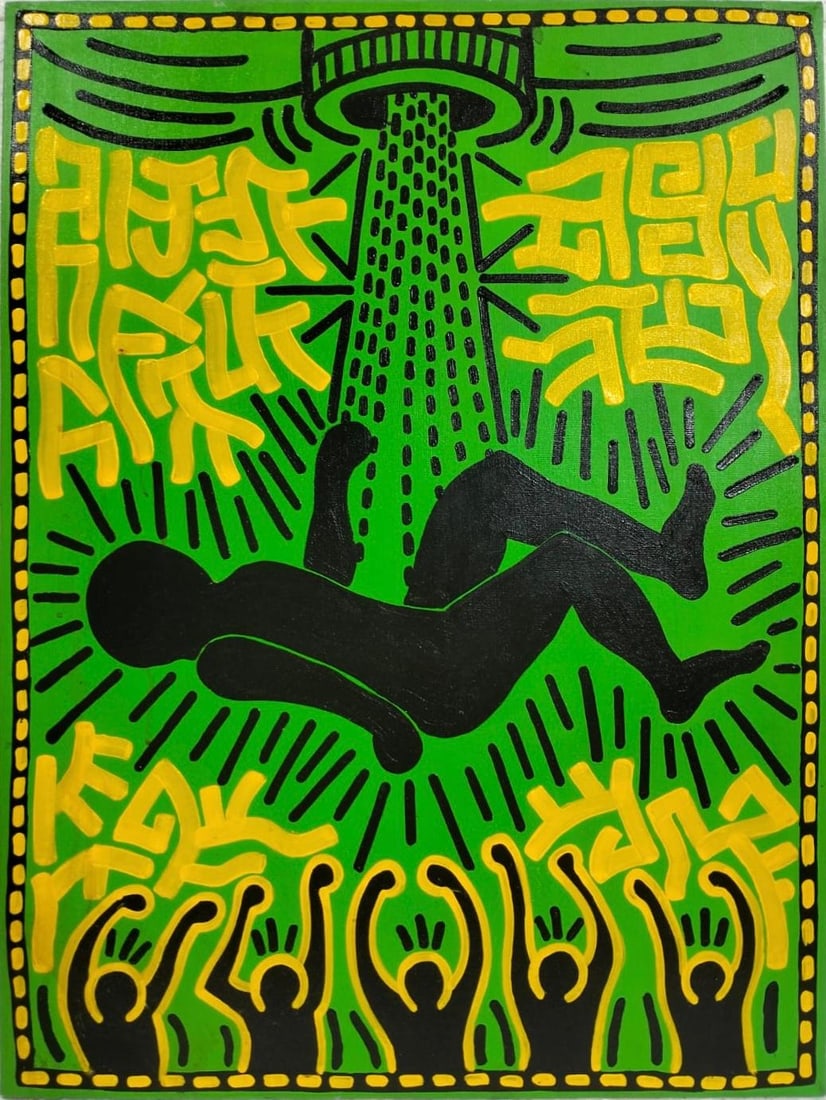 Keith Haring American 1958 - 1990 Acrylic on Canvas (1 of 5)