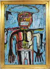 Jean-Michel Basquiat, American (1960–1988) Acrylic on Canvas Painting in the Style of Warhol,