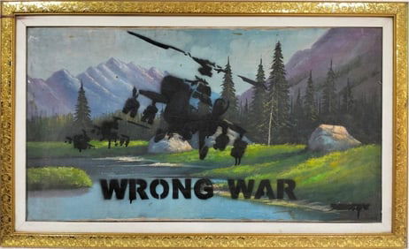 Banksy British (b.1974) Oil on Canvas Painting in the Style of Warhol, Basquiat, Haring