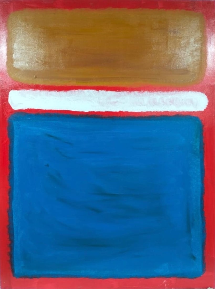 Mark Rothko American 1903 - 1970 Oil on Canvas Painting In The Style of Pollock Picasso Era: Title: Suspended Harmony Technique: Oil on Canvas Measures: 47 in x 35 inches Year: 1952 Condition: Good — canvas stable, with minor surface wear and light craquelure consistent with ageProvenance: