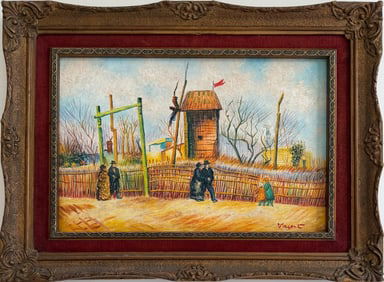 Vincent Van Gogh Dutch 1853-1890 Oil on Canvas Painting in the Style of Gaugin Monet, Degas Era