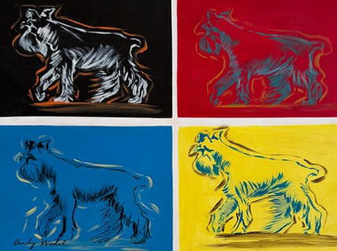 Andy Warhol American 1928-1987 Gouache on Paper Painting in the Style of Pop Art Era