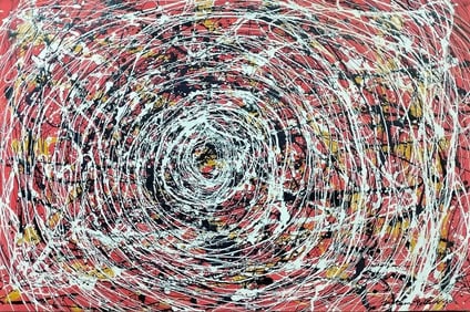 Jackson Pollock American 1912–1956 Oil and Enamel on Canvas Painting in the Style of de Kooning,