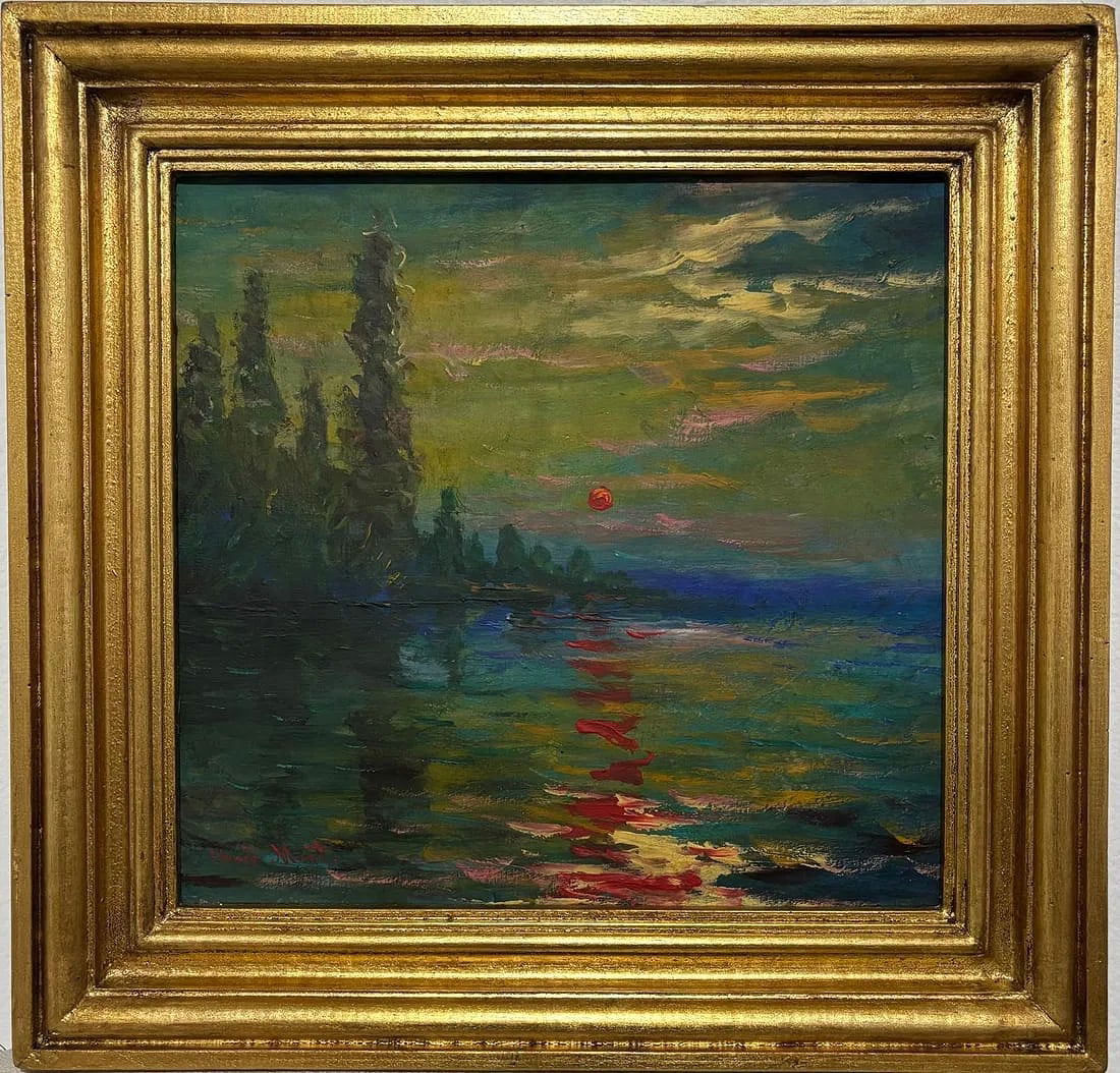 Claude Monet French 1840 - 1926 Oil on Canvas Painting in the style of, Renoir Impressionist Era (1 of 6)