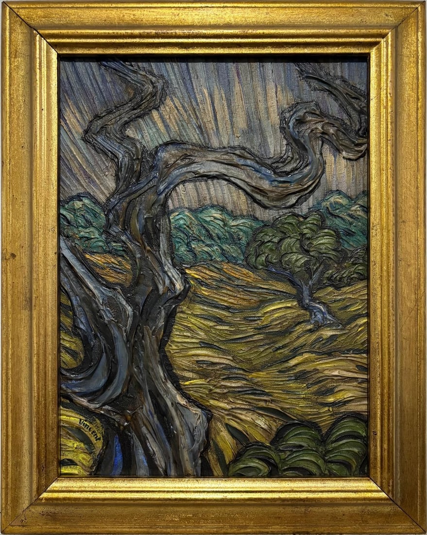 Vincent Van Gogh Dutch 1853-1890 Oil on Canvas Painting in the Style of Gaugin, Monet, Degas Period (1 of 7)