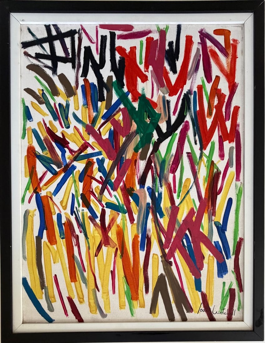 Joan Mitchell American 1925-1992 Oil on Canvas Painting in the Style of de Kooning, Kline Era (1 of 7)