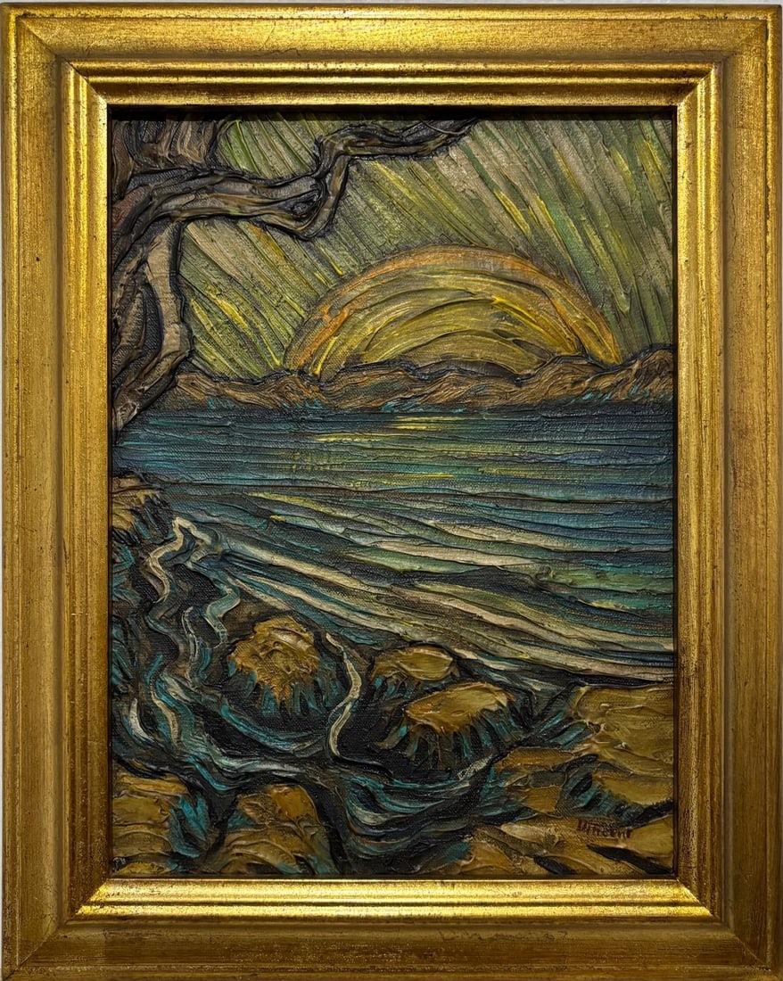 Vincent Van Gogh Dutch 1853-1890 Oil on Canvas Painting in the style of, Gaugin, Monet, Degas Period (1 of 7)