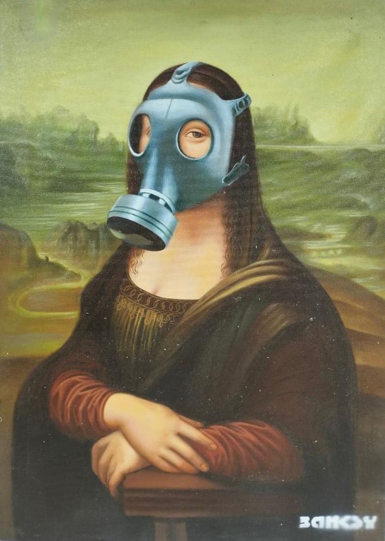 Banksy British (b.1974) Oil on Canvas Painting in the Style of Warhol, Basquiat, Haring (1 of 7)