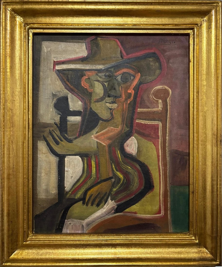 Pablo Picasso Spanish 1881-1973 Oil on Canvas Painting in the Style of Dali, Magritte, Chagall & (1 of 7)