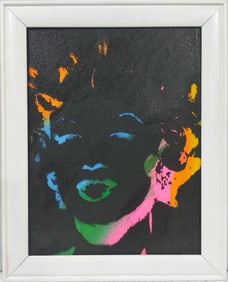 Andy Warhol American 1928-1987 Silkscreen Ink on Canvas Painting in the Style of Pop Art Era