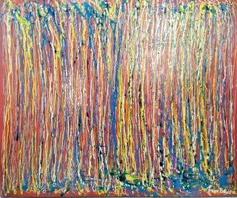 Jackson Pollock American 1912–1956 Oil on Canvas Painting in the Style of de Kooning, Rothko