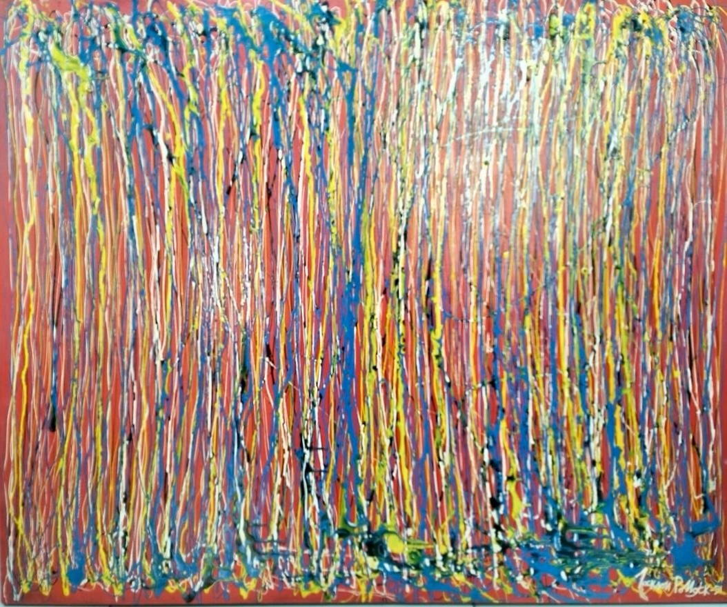 Jackson Pollock American 1912–1956 Oil on Canvas Painting in the Style of de Kooning, Rothko (1 of 8)