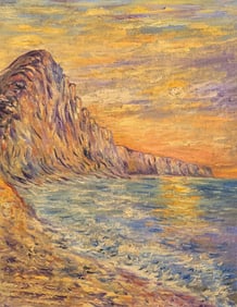 Claude Monet French 1840 - 1926 Oil on Canvas Painting in the Style of.Monet Impressionist Era