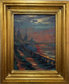 Claude Monet French 1840 - 1926 Oil on Canvas Painting in the Style of.Monet Impressionist Era