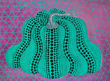 Yayoi Kusama Japanese (b.1929) Acrylic on Canvas Painting in the Style of. Kusama Pop Art Period