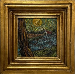 Vincent Van Gogh Dutch 1853-1890 Oil on Canvas Painting in the Style of.Van Gogh Era