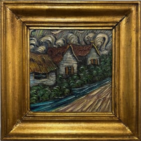 Vincent Van Gogh Dutch 1853-1890 Oil on Canvas Painting in the Style of.Van Gogh Era