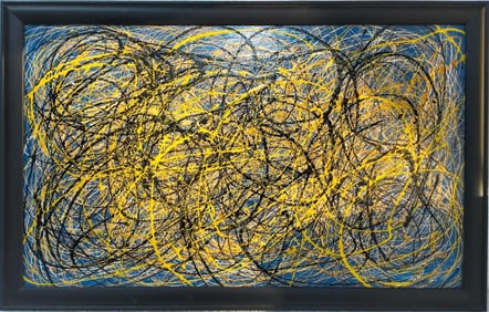 Jackson Pollock American 1912–1956 Oil on Canvas Painting in the Style of.Pollock Abstract Era