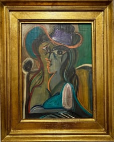 Pablo Picasso Spanish 1881-1973 Oil on Canvas Painting in the Style of Dali, Magritte, Chagall &