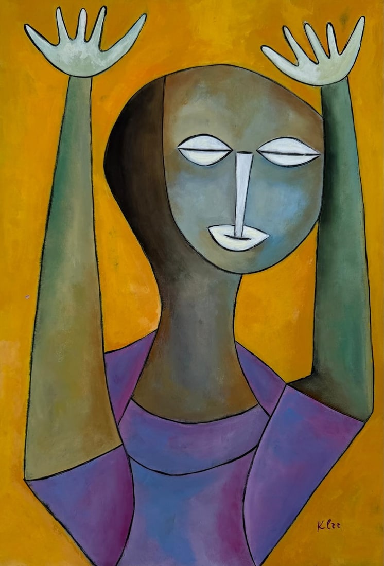 Paul Klee Swiss-German 1879-1940 Gouache on Paper Painting in the Style of Expressionism Style (1 of 6)