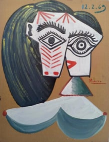 Pablo Picasso Spanish 1881-1973 Oil on Canvas Painting in the Style of Dali, Magritte, Chagall &