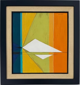 Ludwig Sander American 1906-1975 Oil on Canvas Painting in the Style of de Kooning, Kline Era