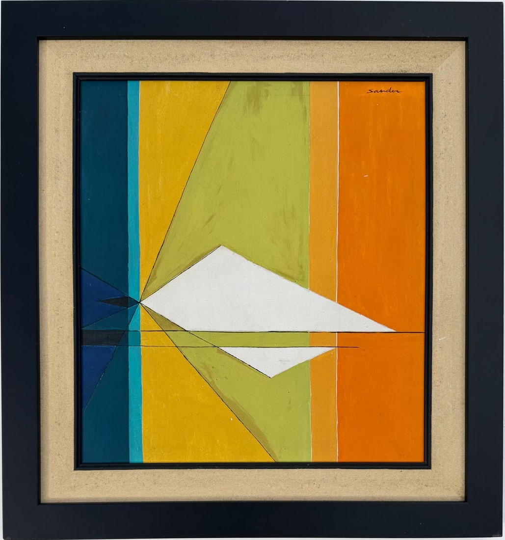 Ludwig Sander American 1906-1975 Oil on Canvas Painting in the Style of de Kooning, Kline Era (1 of 7)