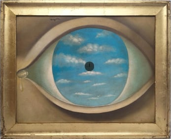 René Magritte Belgian 1898 - 1967 Oil on Canvas Painting in The Style of Dali, Picasso Era