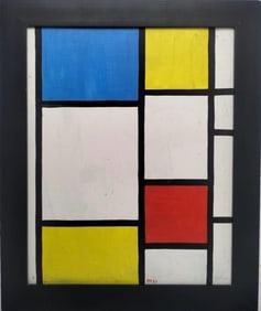 Piet Mondrian Dutch 1872- 1911 Oil on Canvas Painting in the Style of Modernism and Abstraction Era
