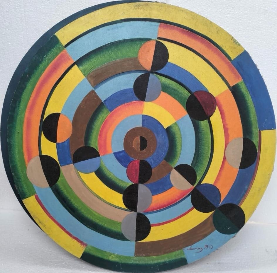 Robert Delaunay French 1885-1941 Oil on Canvas Painting in the Style of Paul Klee, Wassily Kandinsky (1 of 9)