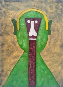 Rufino Tamayo Mexican 1899-1991 Oil on Canvas Painting in the Style of Diego Rivera, Abstract Era