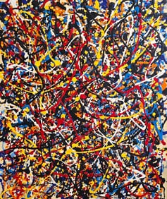 Jackson Pollock American 1912–1956 Oil on Canvas Painting in the Style of de Kooning, Rothko
