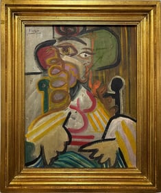 Pablo Picasso Spanish 1881-1973 Oil on Canvas Painting in the Style of.Picasso Era