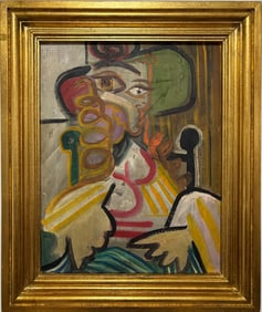 Pablo Picasso Spanish 1881-1973 Oil on Canvas Painting in the Style of.Picasso Era