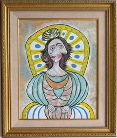 Pablo Picasso Spanish 1881-1973 Gouache on Paper Painting in the Style of.Cubist Era