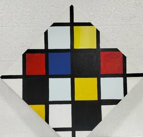 Piet Mondrian Dutch 1872- 1911 Oil on Paper Painting in the Style of.Mondrian Era