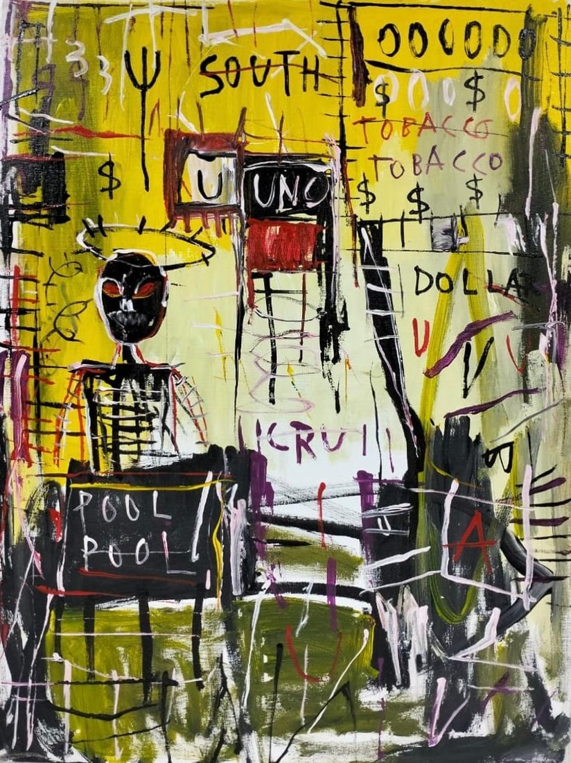Jean-Michel Basquiat American 1960–1988 Acrylic on Canvas Painting in the Style of.Modern Era (1 of 6)