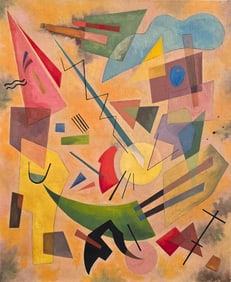 Wassily Kandinsky Russian 1866–1944 Oil on Canvas Painting in the Style of.Kandinsky Era
