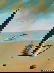 Salvador Dali Spanish 1904 - 1989 Oil on Canvas Painting in the Style of.Surrealism Era