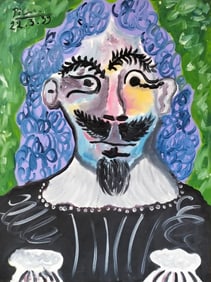 Pablo Picasso Spanish 1881-1973 Oil on Canvas Painting in the Style of.Picasso Era