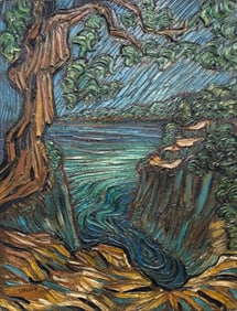 Vincent Van Gogh Dutch 1853-1890 Oil on Canvas Painting in the Style of.Post-Impressionism Era