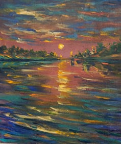 Claude Monet French 1840 - 1926 Oil on Canvas Painting in the style of.Monet  Era