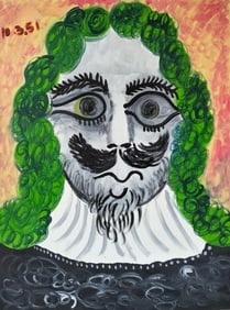 Pablo Picasso Spanish 1881-1973 Oil on Canvas Painting in the Style of.Picasso Era