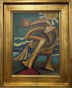 Pablo Picasso Spanish 1881-1973 Oil on Canvas Painting in the Style of.Cubist Era