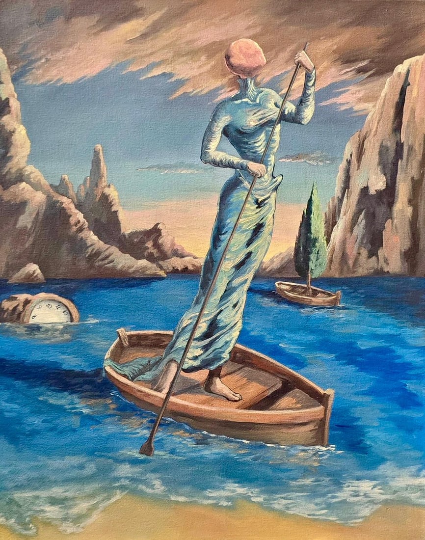 Salvador Dalí Spanish 1904 - 1989 Oil on Canvas Painting in the Style of.Dalí (1 of 8)