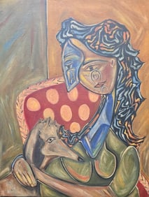 Pablo Picasso Spanish 1881-1973 Oil on Canvas Painting in the Style of.Picasso